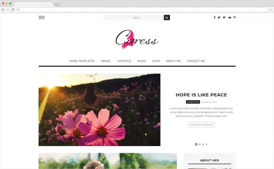 Caress Flat Feminine WP Theme