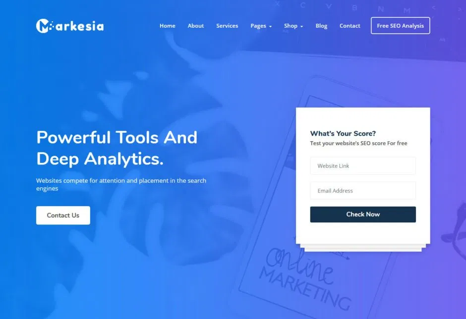 Markesia Flat WordPress Themes for SEO Companies