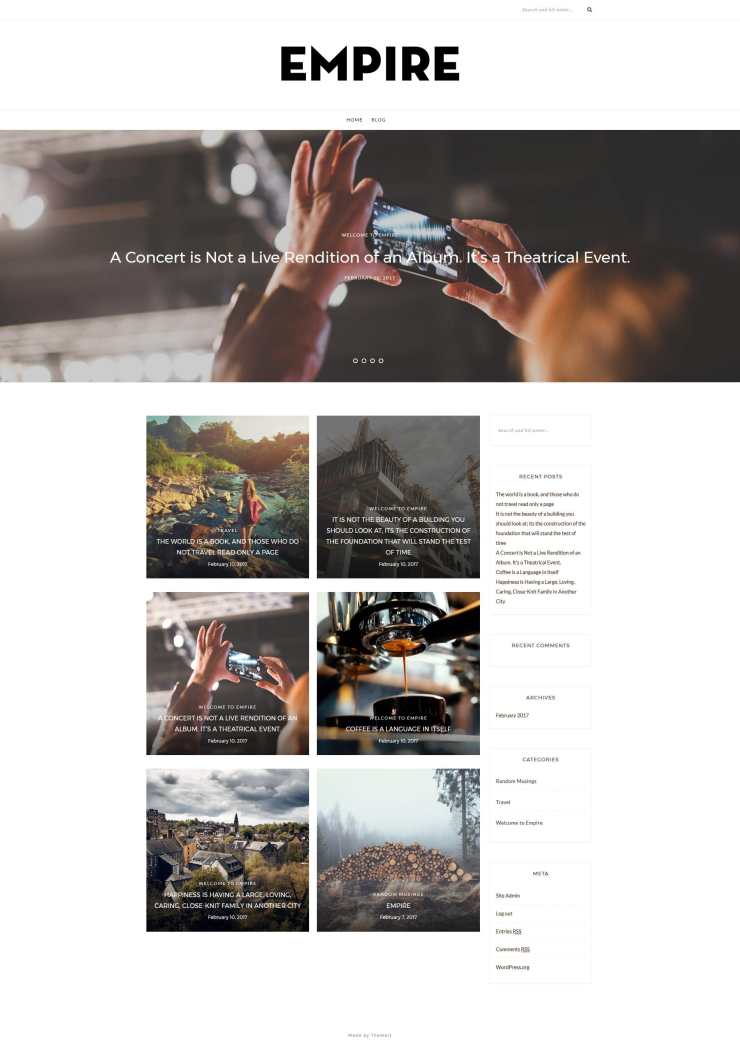 empire wordpress free blog and magazine theme from ThemeIt