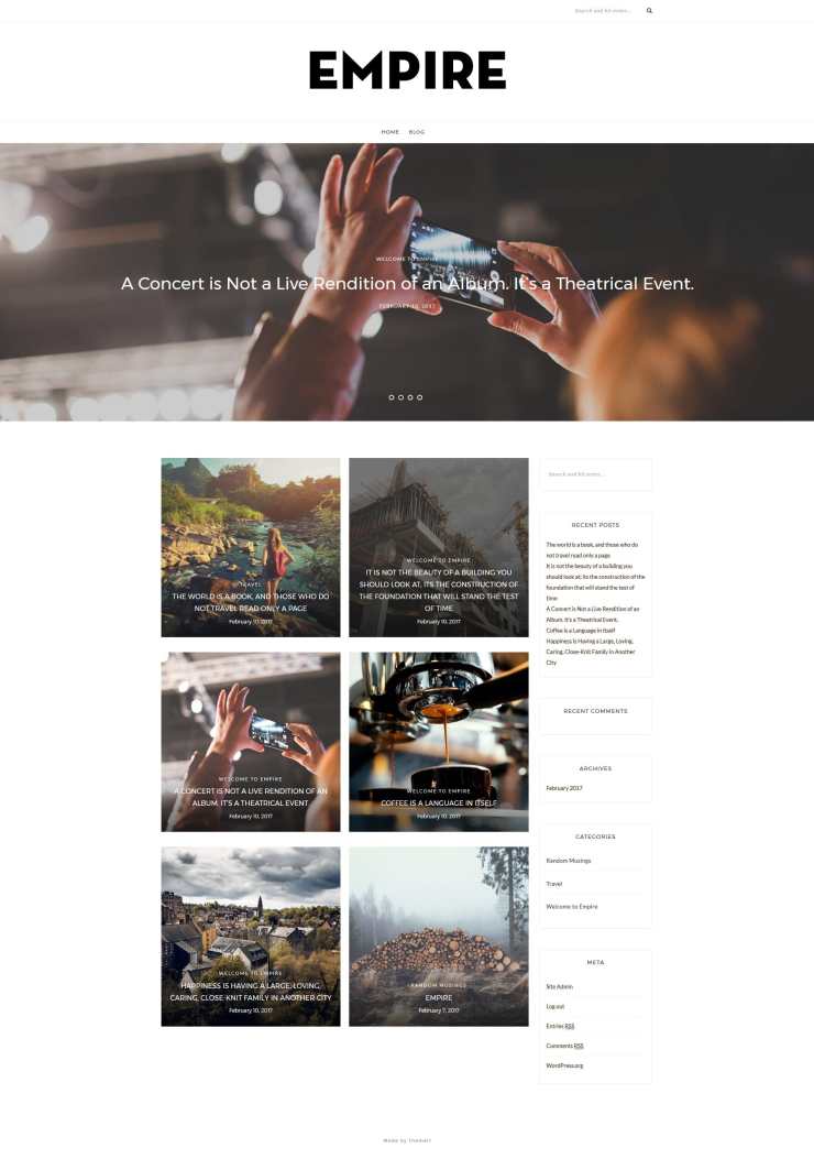 empire wordpress free blog and magazine theme