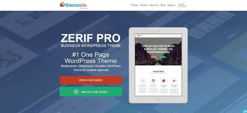 zerif pro wordpress tech support themes