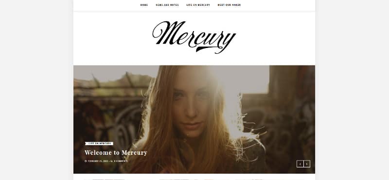 mercury free personal blog theme by themeit.com