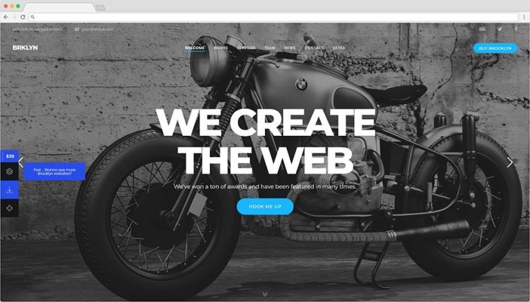 Brooklyn Premium WordPress Single Page Themes