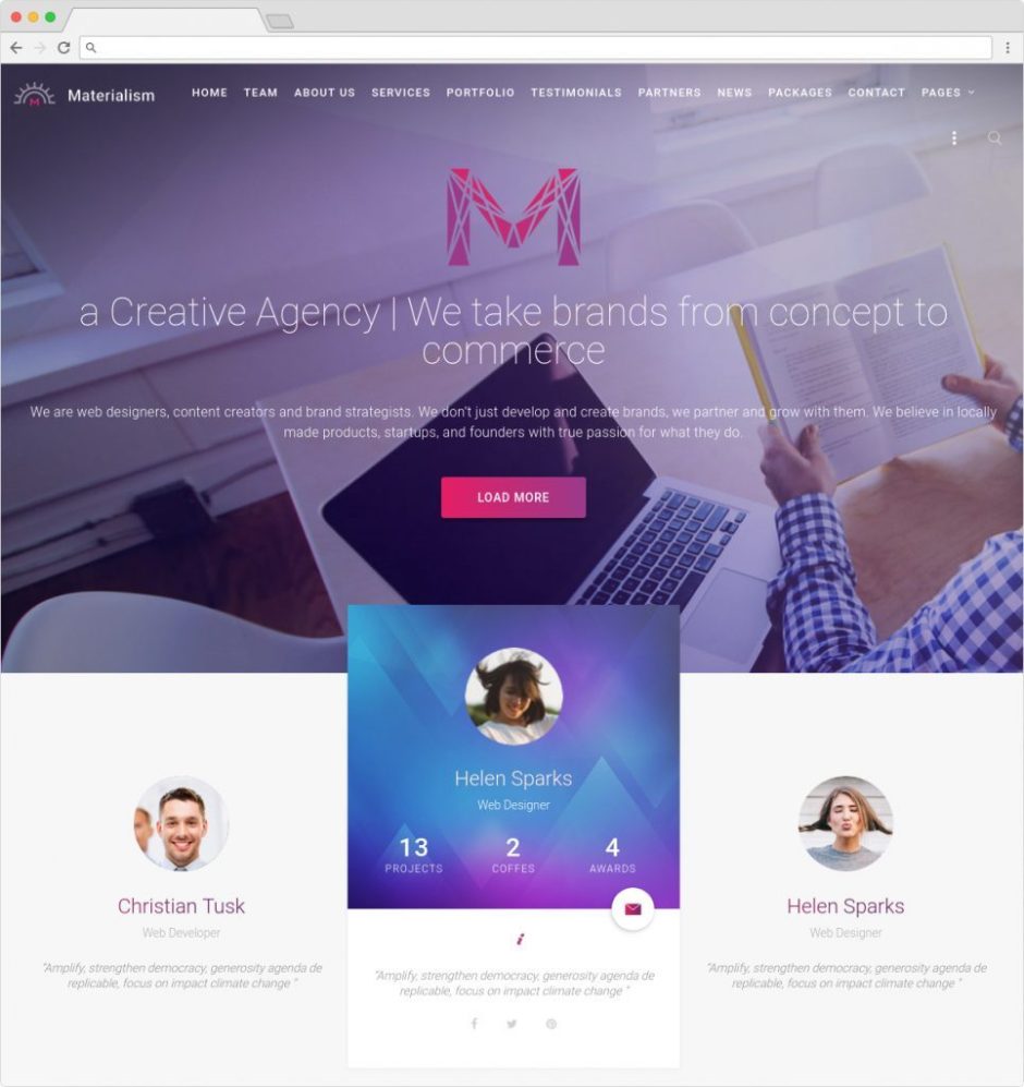 Materialism WordPress Multimedia Video Agency Theme