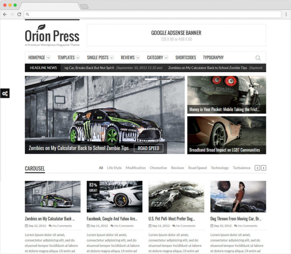 Orion Press WordPress Animation Theme