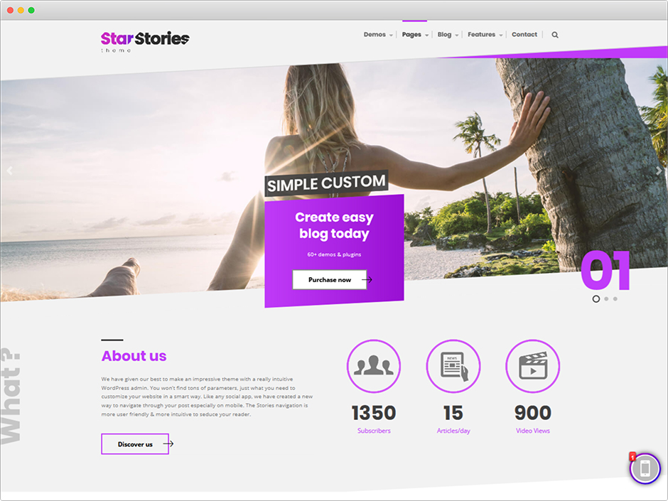 StarStories Unique WordPress Video Theme