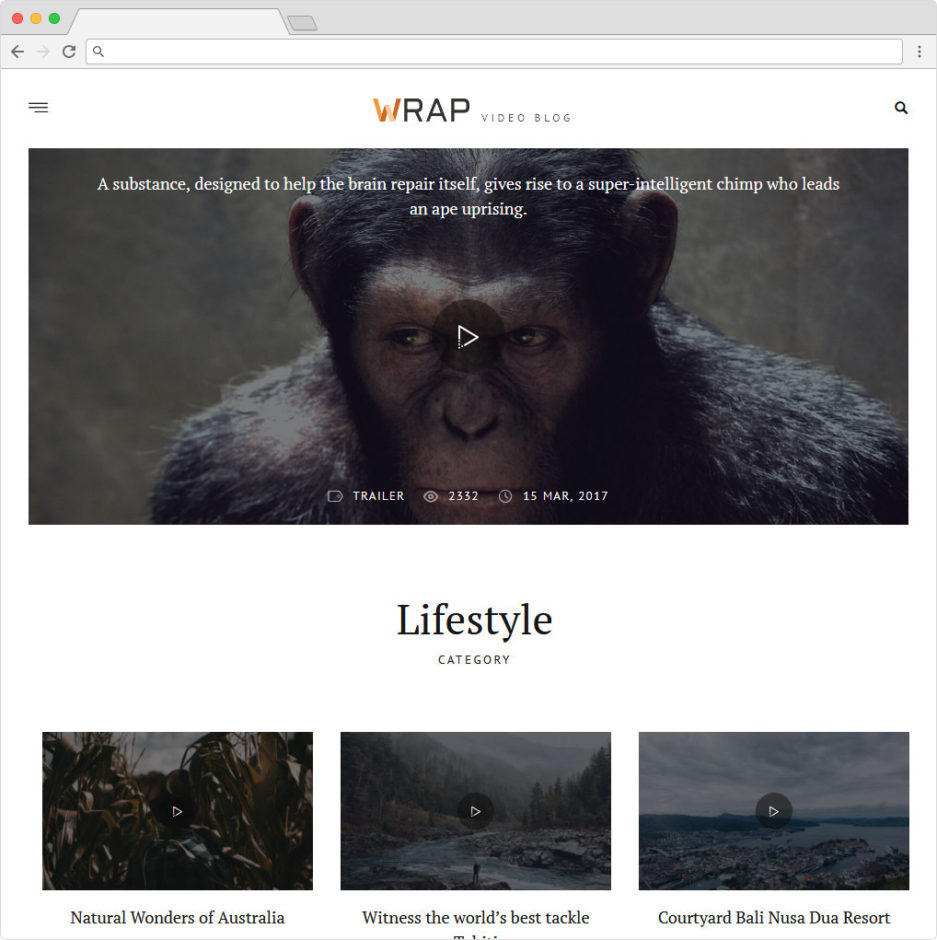 Wrap Multimedia WordPress Video Theme With Bootstrap Code